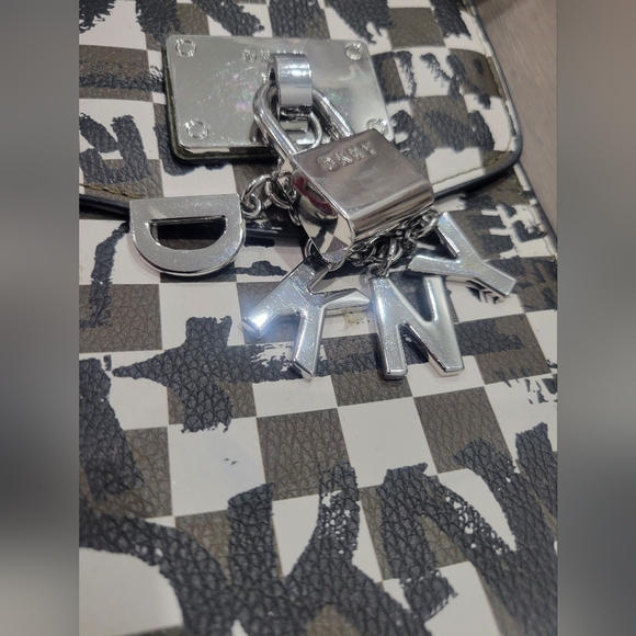 DKNY Checkered Graffiti Phone Crossbody Bag - Picture 4 of 7